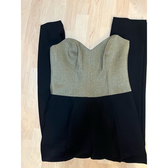 NWOT Trina Turk Black/Gold Strapless Jumpsuit- sz 6! - Picture 5 of 8